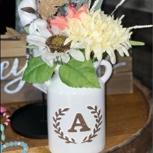 Letter A initial floral arrangement